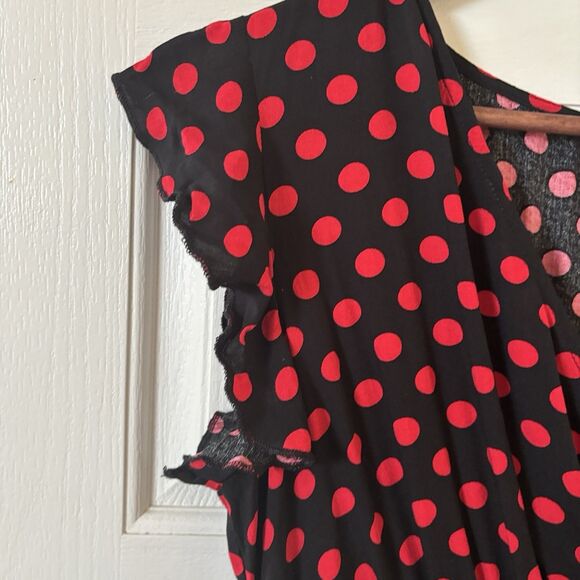 NWT Grecerelle Womens Maxi Dress Dark Romantic Faux Wrap M Hi-Low Ruffles Party - Picture 6 of 13